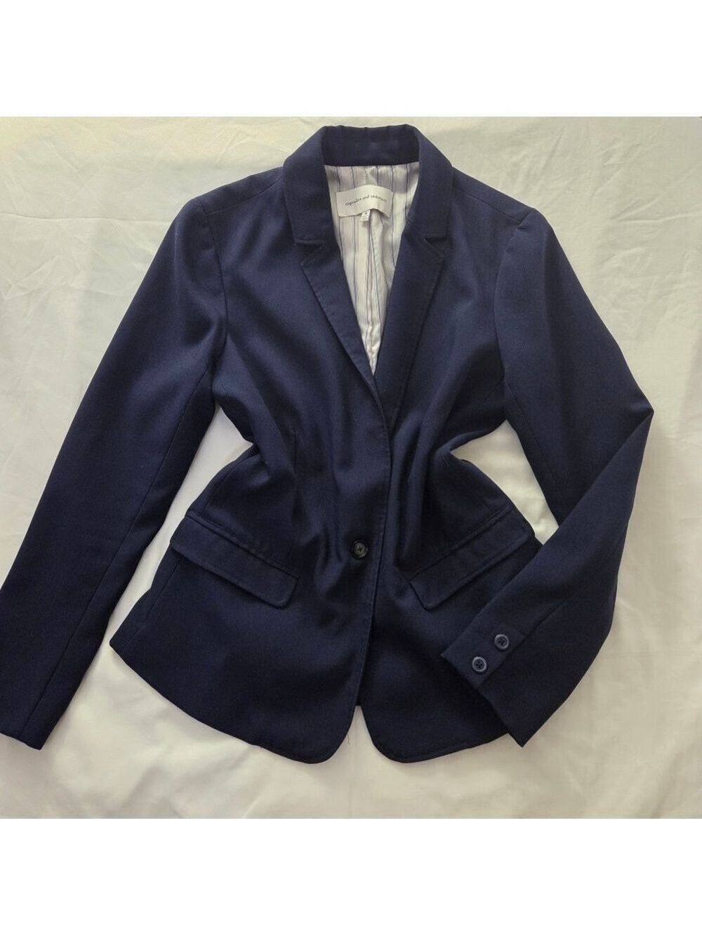 Cupcakes and Cashmere Navy One Button Blazer Size 8
